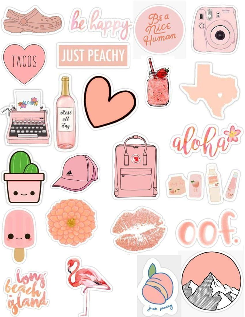 peach tumblr sticker pack aesthetic, cute, edits, overlays, oof sticker HD phone wallpaper