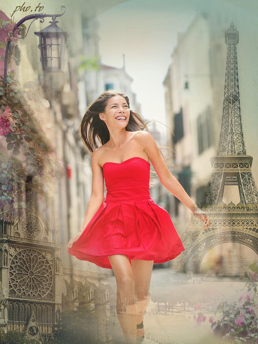 Paris frame. Change backgrounds online, parisian girl HD phone wallpaper