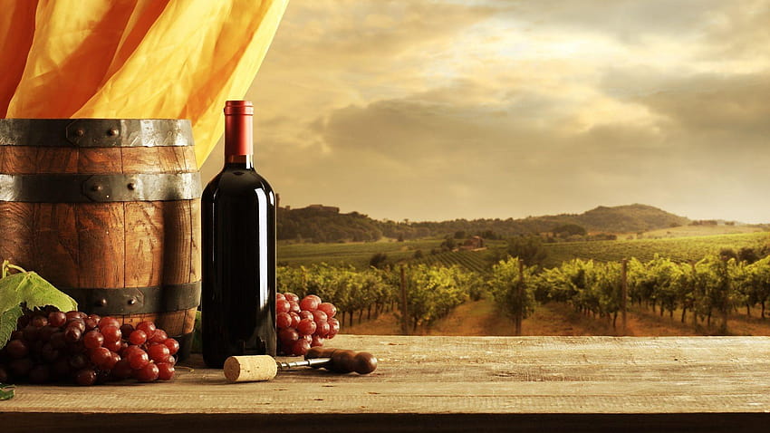 Anggur Merah, botol anggur Wallpaper HD