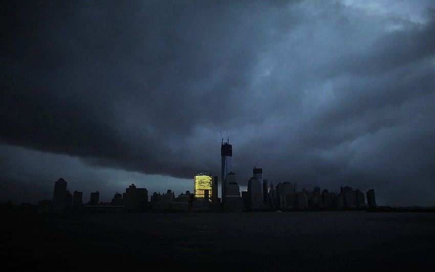 new york ville blackout apocalypse île ouragan nuages ​​pluie Fond d'écran HD