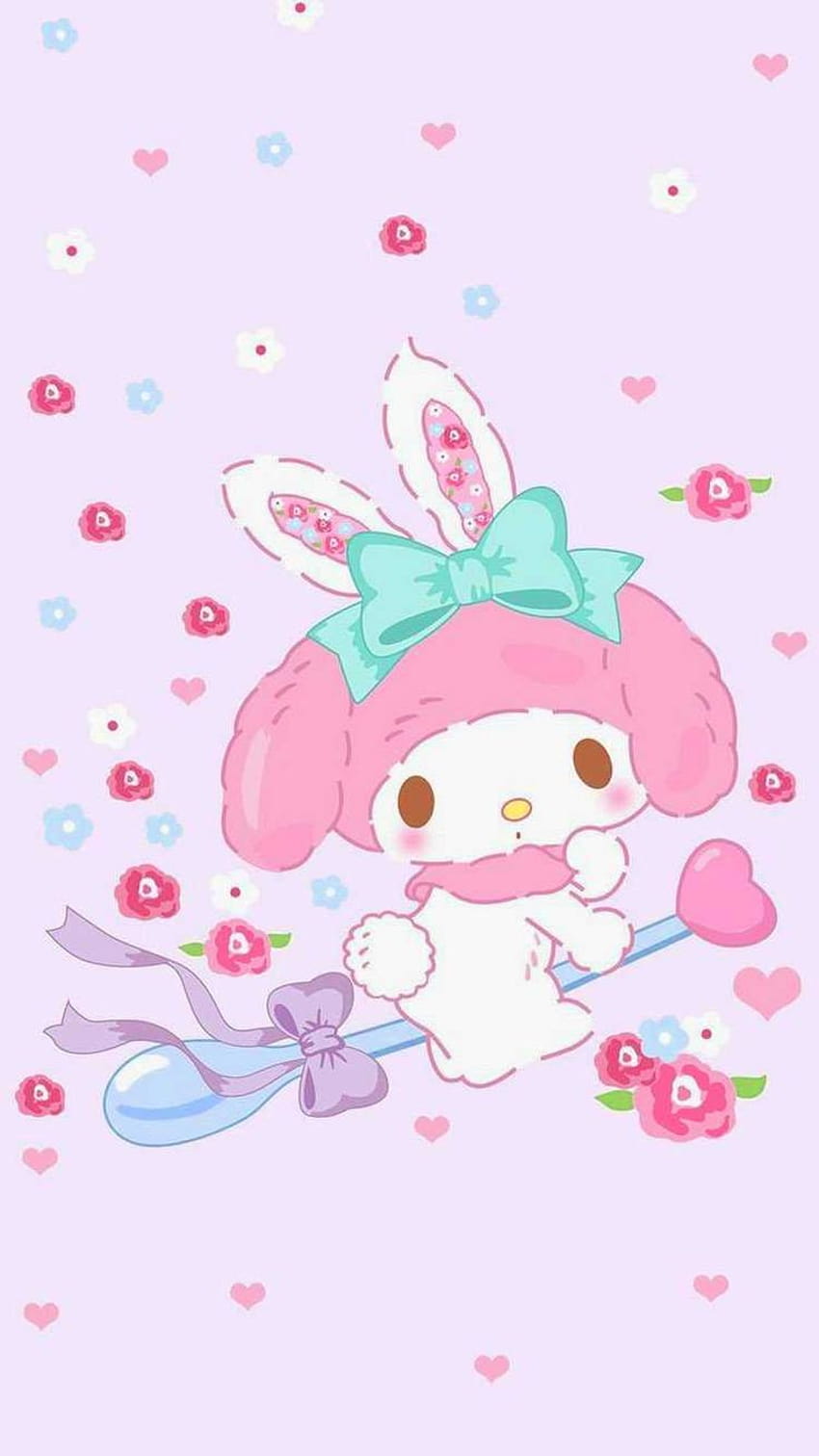 A gothic, dark depiction artwork of my melody from the sanrio franchise on  Craiyon