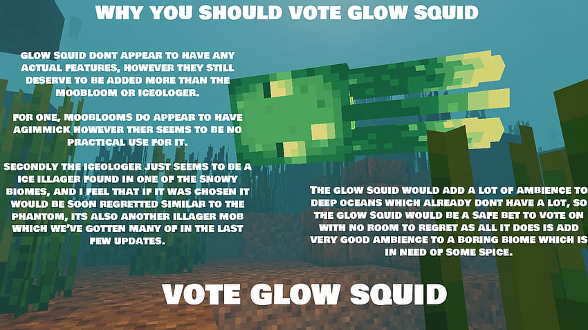 Why you should vote glow squid : Minecraft HD wallpaper