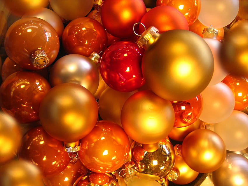 20 Great Ball หรือ Bauble ธีมคริสต์มาสหรือพื้นหลังคริสต์มาส ลูกบอลคริสต์มาสสีส้ม วอลล์เปเปอร์ HD