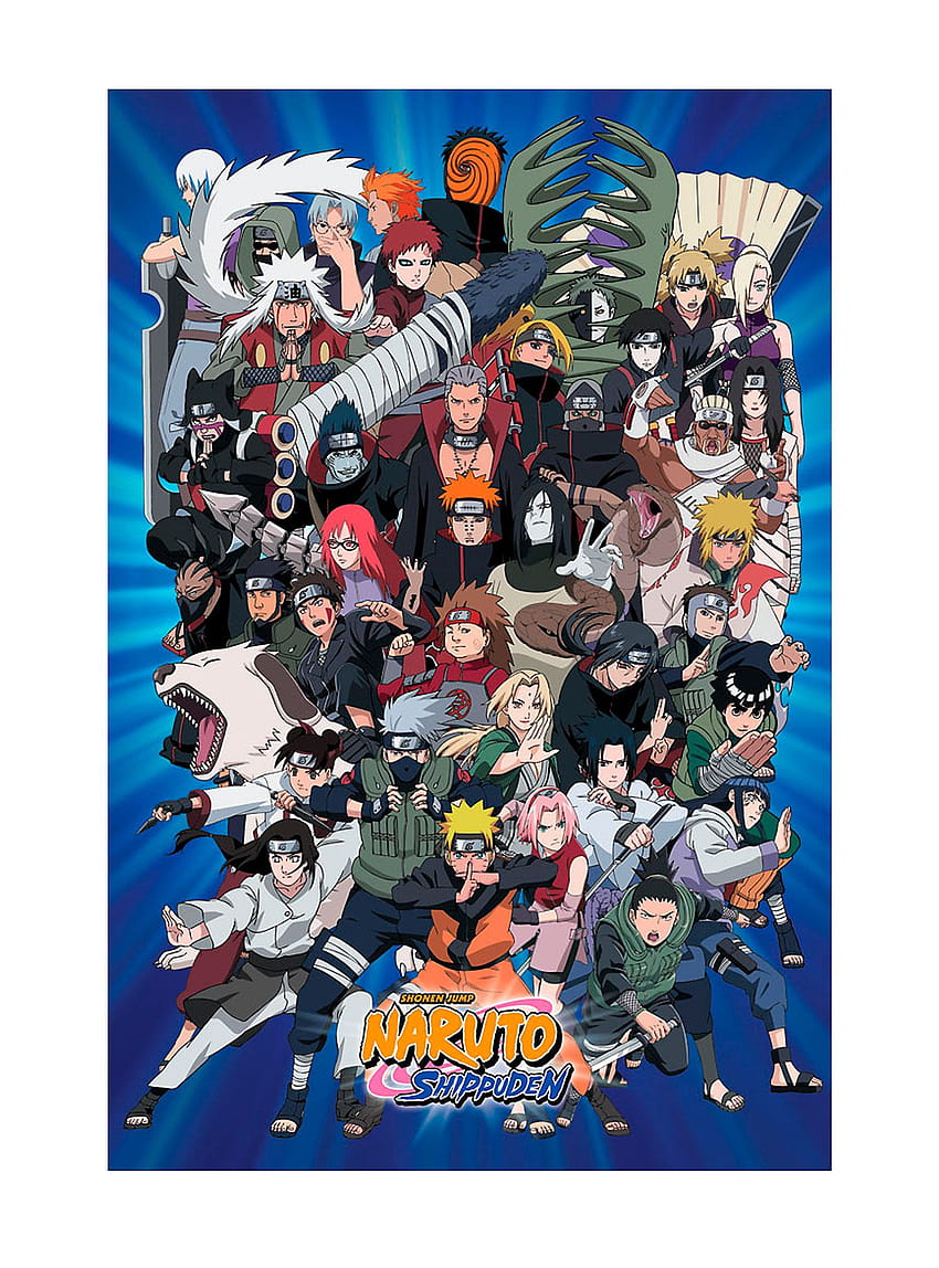 Naruto Shippuden wszystkie postacie Plakat, anime wszystkie postacie Naruto Tapeta na telefon HD
