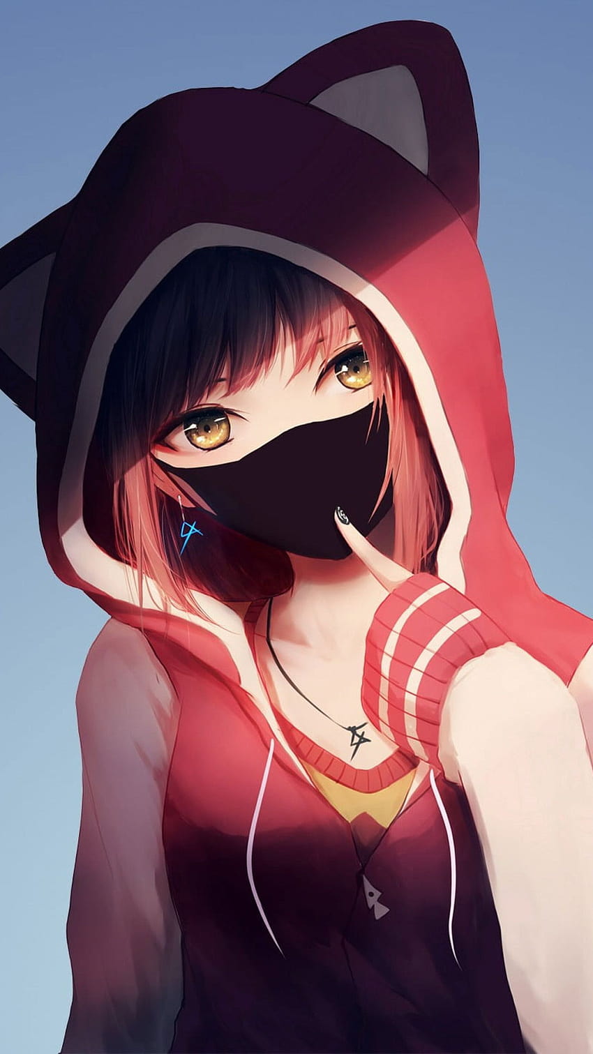Girl wearing cat ear hoodie anime illustration , anime girls, MX shimmer • For You For & Mobile HD phone wallpaper