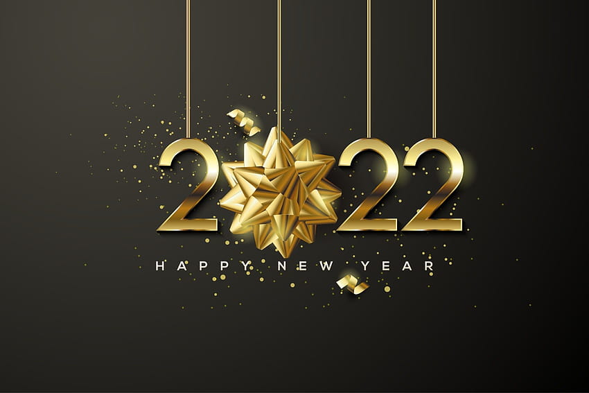 Happy new year 2022 with gold on black background. 3030001 Vector Art at Vecteezy HD wallpaper