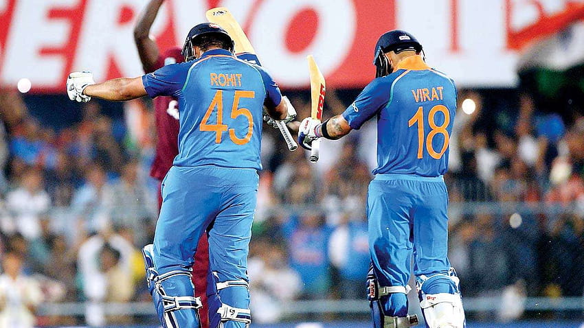 Индия срещу Западна Индия: Партньорството на Virat Kohli, Rohit Sharma е на път да постигне голям рекорд срещу Windies в ODI, Virat Kohli и Rohit Sharma HD тапет