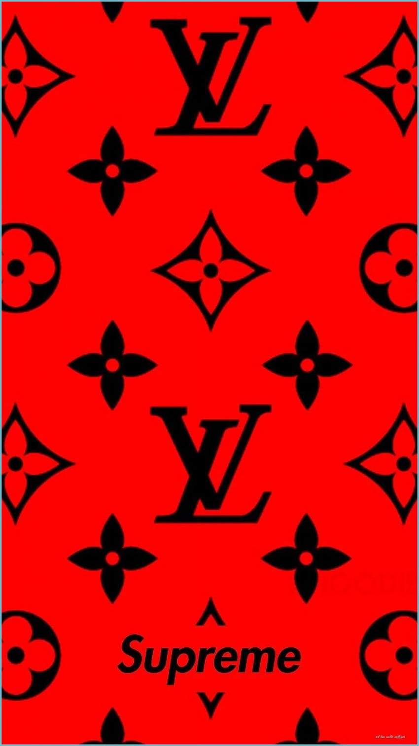 Supreme Louis Vuitton Logo Full Print Curves Black White Red