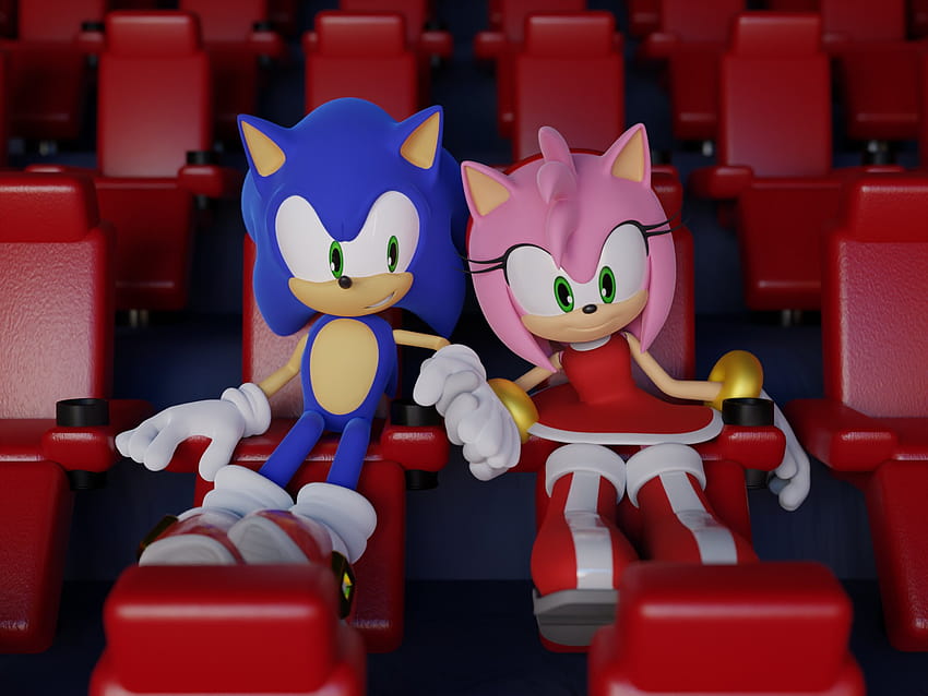 Amy está tan sorprendida de ver Sonic The Hedgehog con Sonic The Hedgehog en el día de San Valentín. : SonicTheHedgehog, sonic y amy se besan fondo de pantalla