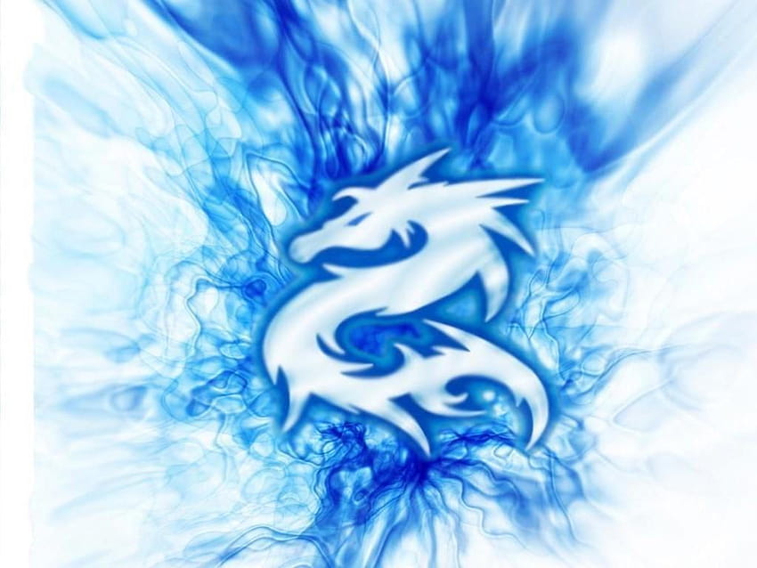 Blue Flaming Dragon, blue fire dragon HD wallpaper