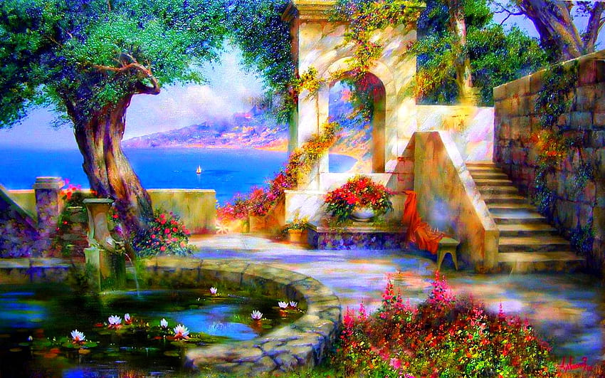 Paradise place, paradise garden HD wallpaper