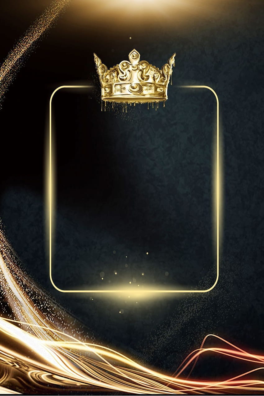 Black Texture Crown Summer Promotion Poster Backgrounds, golden crown HD phone wallpaper
