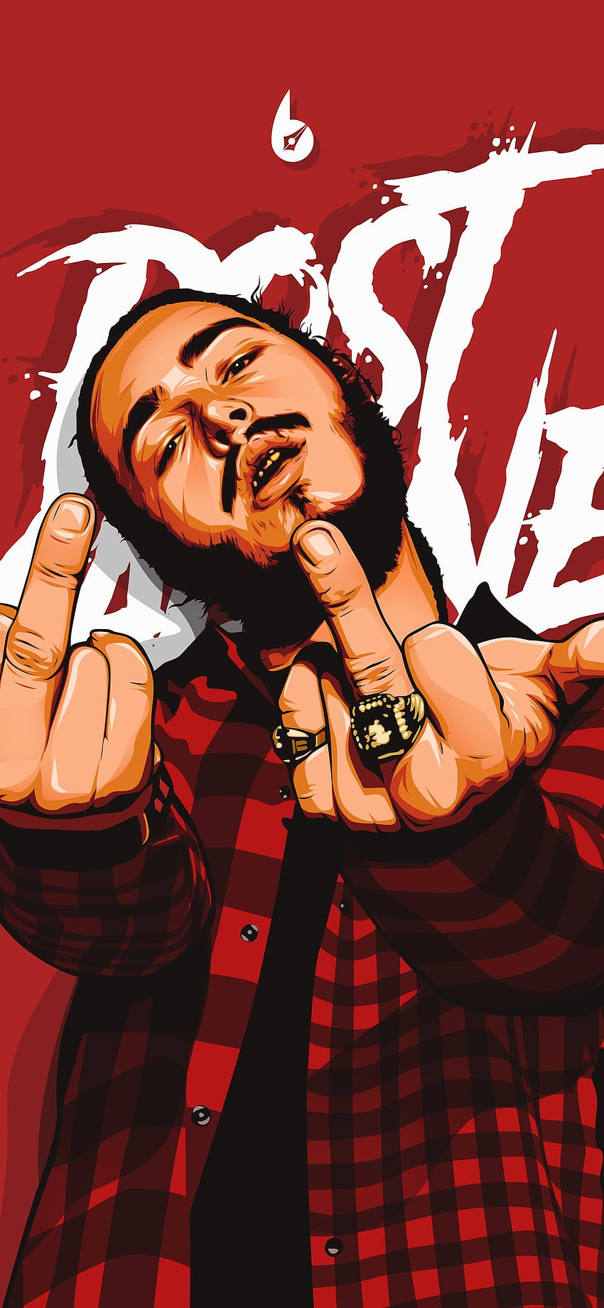 Post Malone Cartoon on Dog, pós-malone rockstar Papel de parede de celular HD