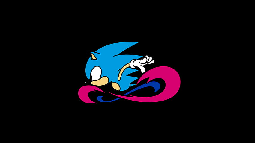 I made a minimalistic bi pride Sonic for all you, sonic running HD wallpaper