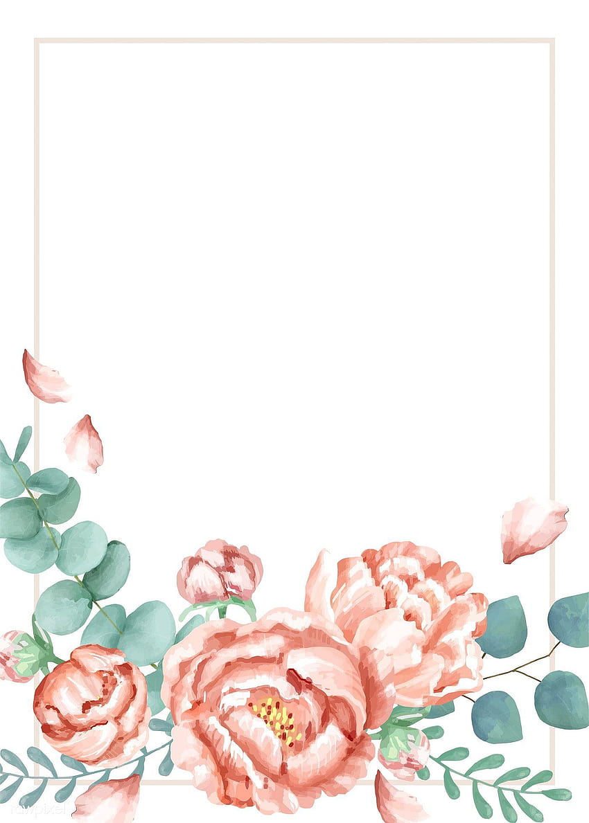 Tarjeta de invitación con un tema floral, logotipo de tarjeta de boda fondo de pantalla del teléfono