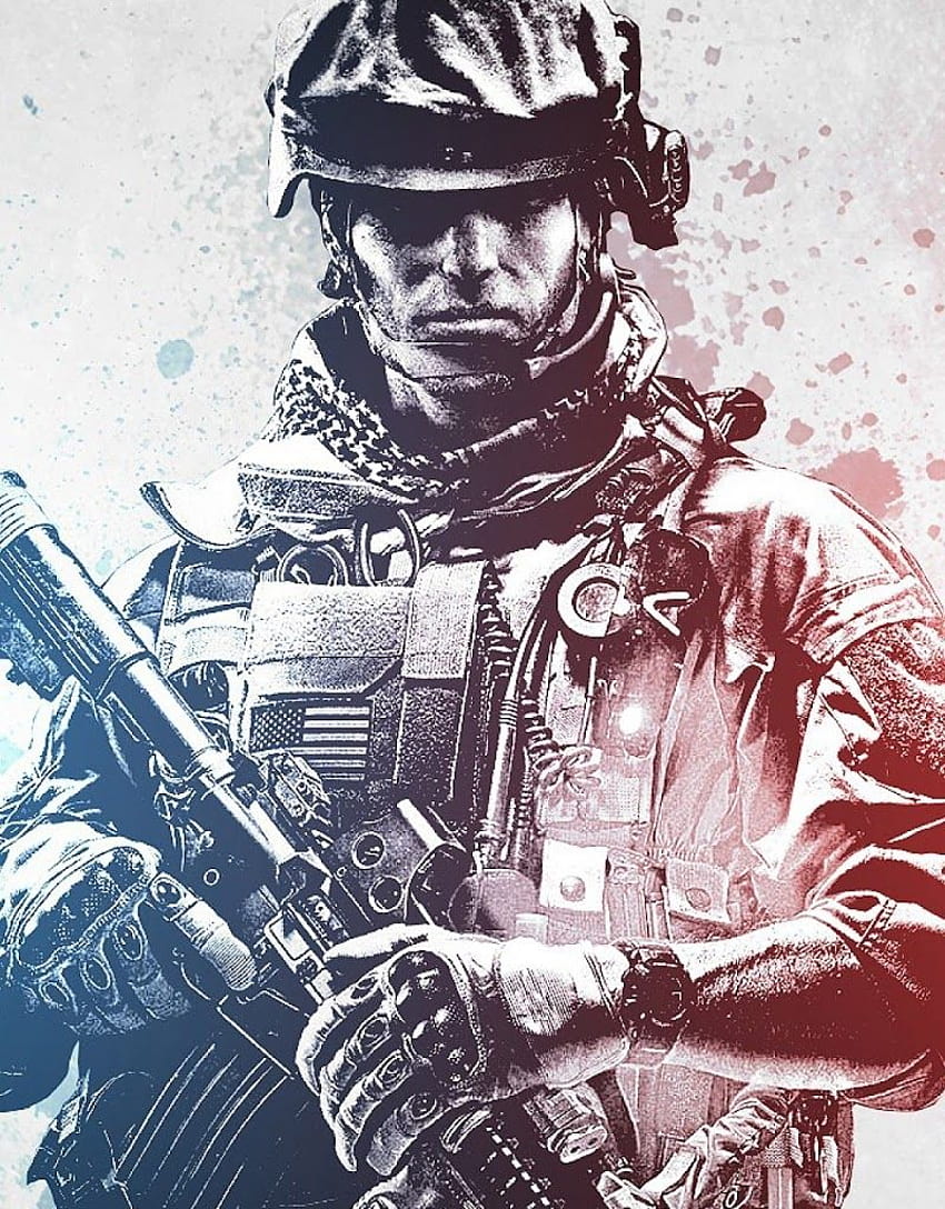 Kliknij tutaj, aby przejść do Battlefield 3 Army Gun Czarny, wojskowy telefon komórkowy Tapeta na telefon HD