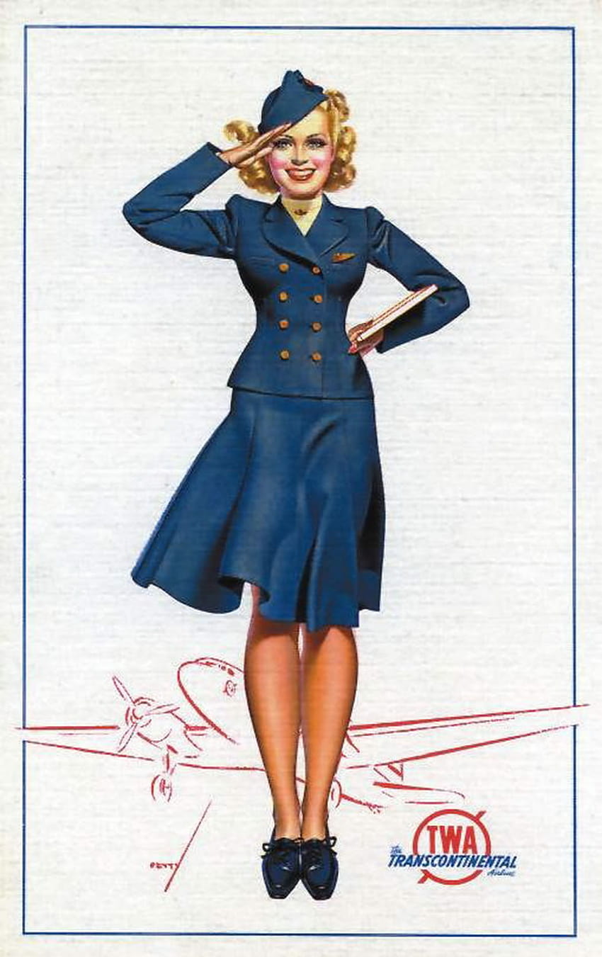 Vintage Stewardess HD phone wallpaper