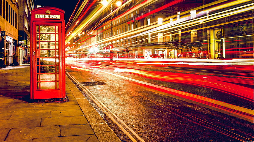 Red Telephone Booth HD wallpaper