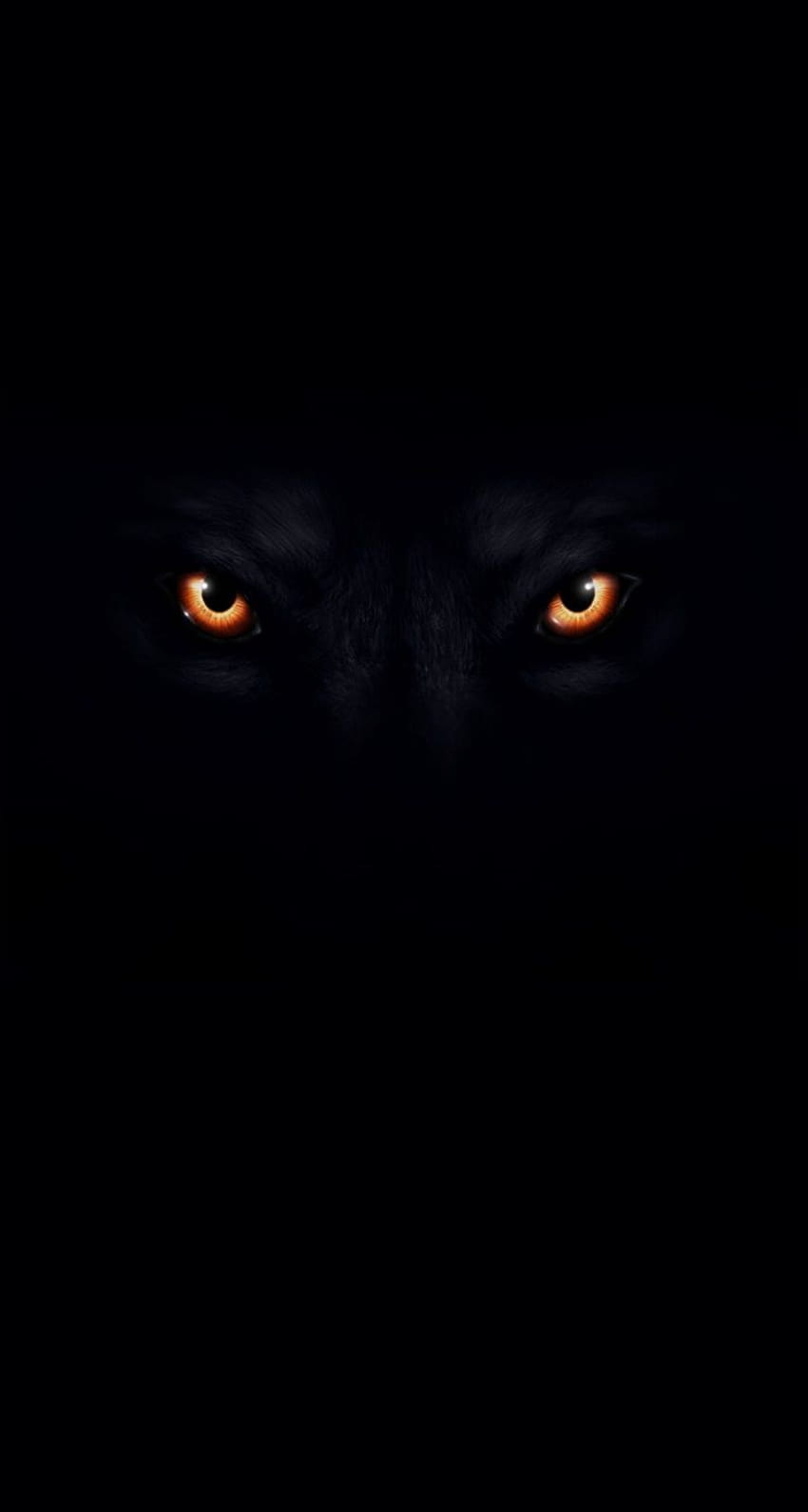 Torna indietro per il lupo nero con gli occhi rossi, l'occhio dello smartphone del lupo Sfondo del telefono HD
