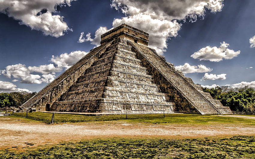Chichen Itza, pyramid, Maya, Yucatan, Mexico, Maya civilization, R, North America, Mayan Pyramids with resolution 1920x1200. High Quality HD wallpaper