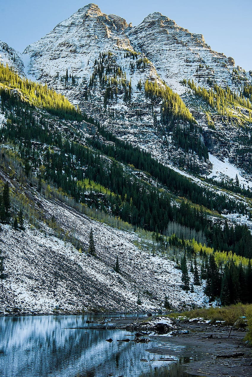 : Estados Unidos, Maroon Bells, Neve, Colorado, Elk Mountains Maroon Lake Colorado Papel de parede de celular HD