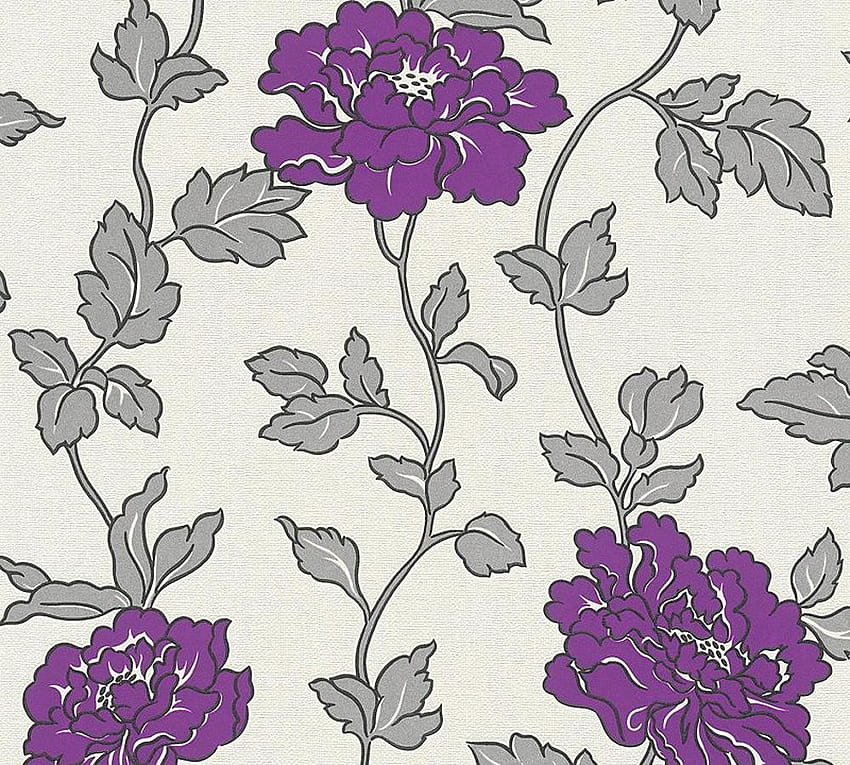 Purple White Black Silver Floral Trail Glitter Vinyl Textured, glitter floral HD wallpaper