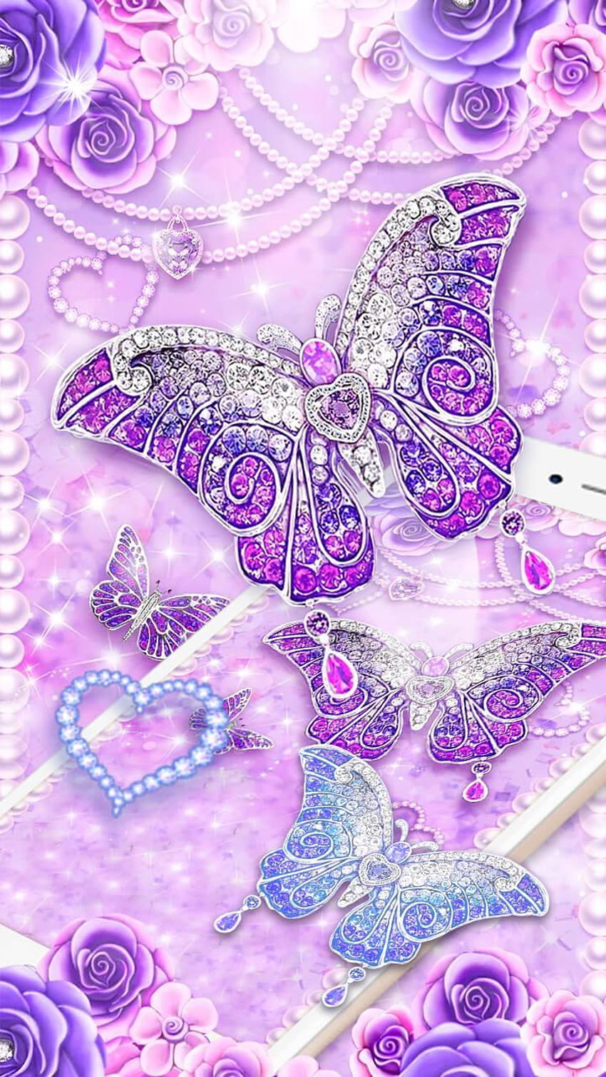 안 드 로이드에 대 한 나비 반짝이 다이아몬드, 다이아몬드 나비 HD 전화 배경 화면