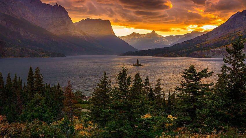 Awan, Pegunungan, Danau, Hutan, Pulau kecil: 13, awan pegunungan danau Wallpaper HD