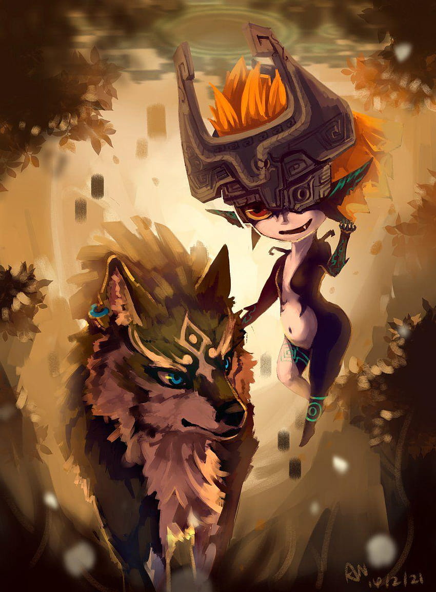 Midna and Wolf Link HD phone wallpaper