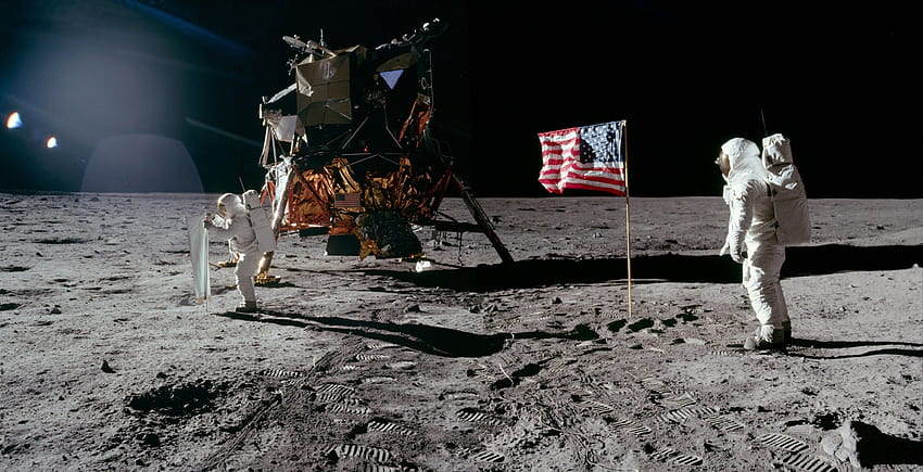 Najlepsze z misji Apollo 11 i inne ciekawostki, lądowanie na Księżycu Tapeta HD