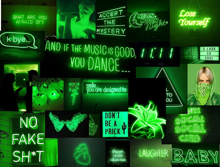 Download No Fake Sh*t Neon Green Aesthetic Wallpaper