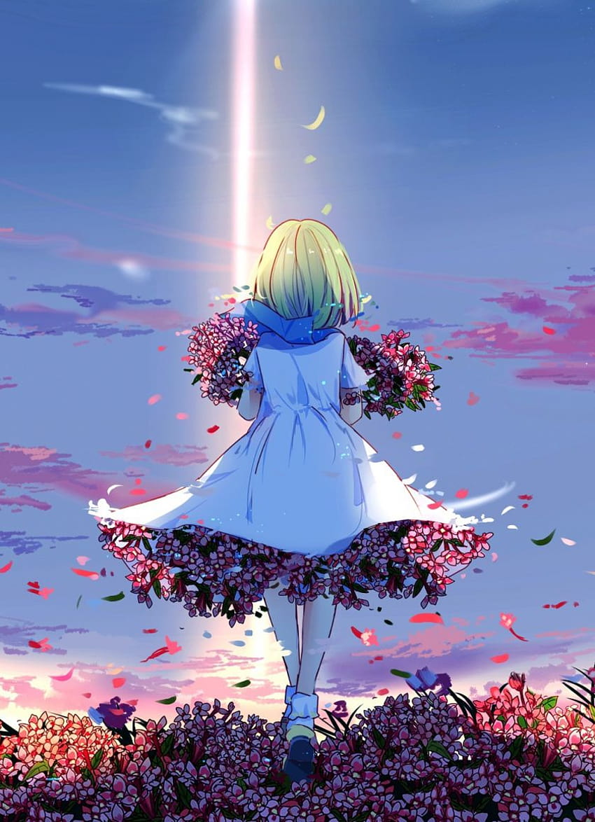 Anime girl, spring, flowers, girly, outdoor , 840x1160, iPhone 4, iPhone  4S, iPod touch, anime spring iphone HD phone wallpaper | Pxfuel