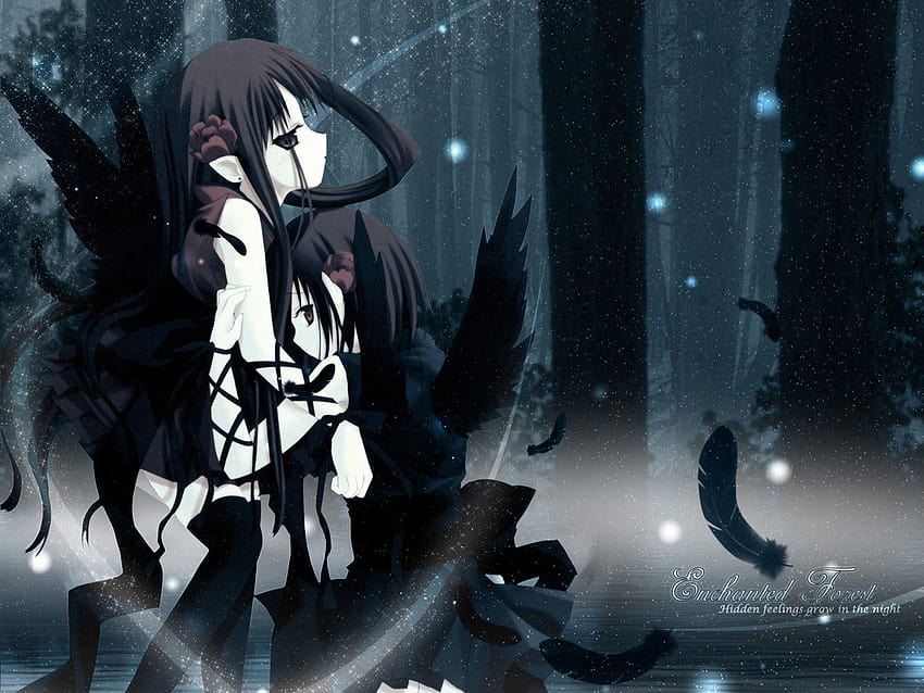 Angels women wood forests demons yuri devil anime manga anime girls HD wallpaper