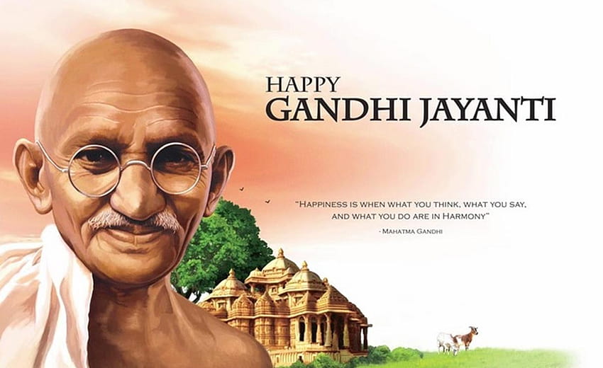 Szczęśliwy Gandhi Jayanthi – 2 października, Mahatma Gandhi Tapeta HD