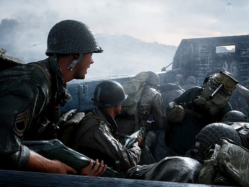 Call of Duty: WWII-Rezension: Es teilt eine Prämisse mit den besten Spielen der Serie, nicht jedoch mit den Call of Duty-Wwii-Charakteren HD-Hintergrundbild