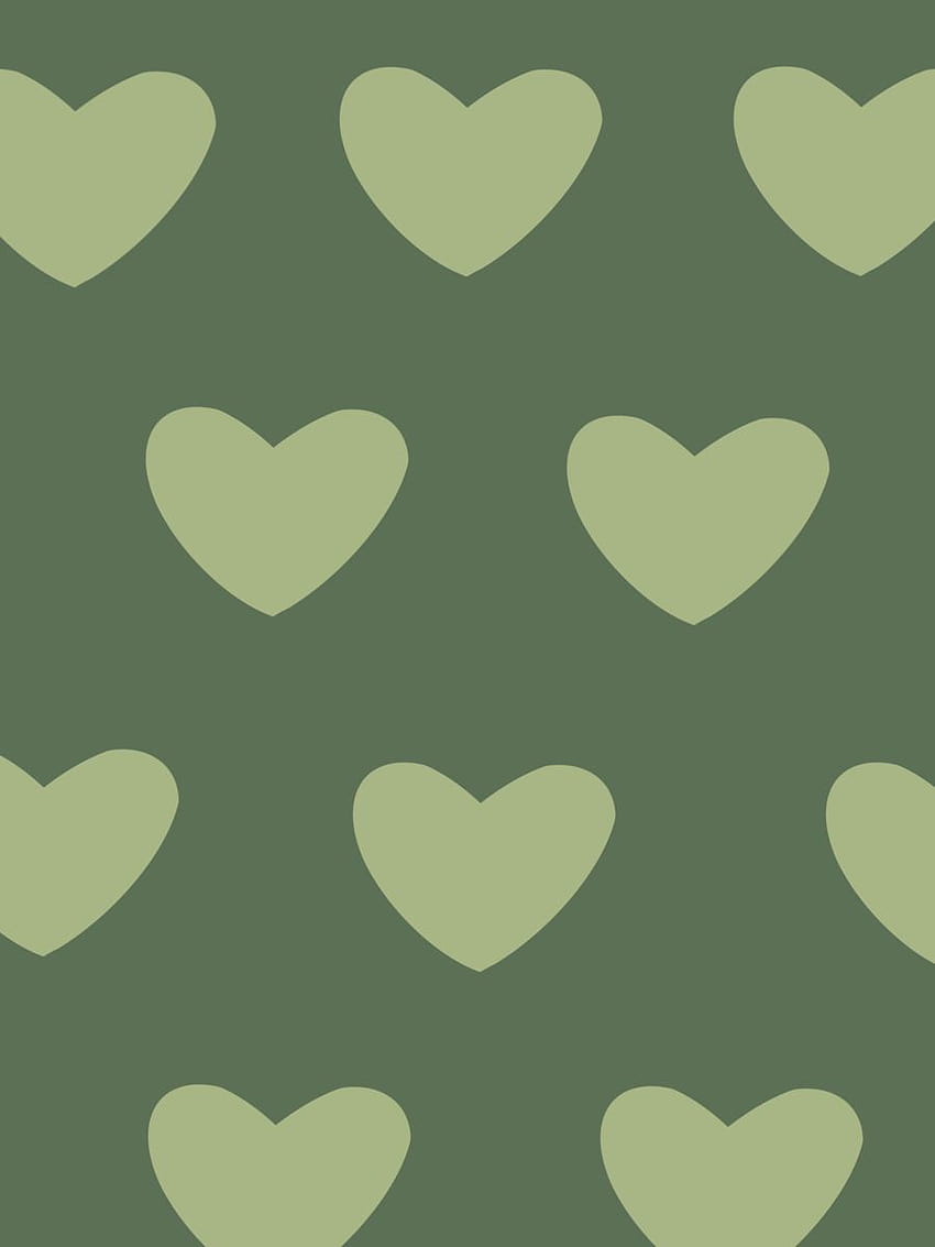 Green hearts in 2022, mint green aesthetic heart HD phone wallpaper