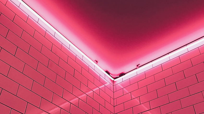 Wall, Light, Pink, Tile, aesthetic wide HD wallpaper