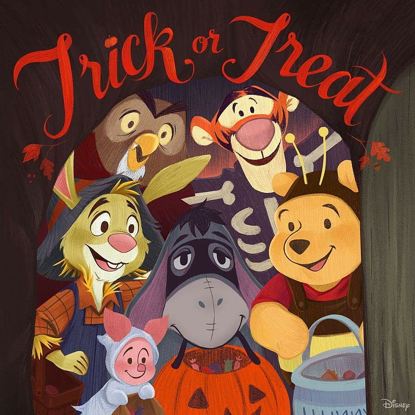 Biene ein sehr furchtsamer Bär. Fröhliches Halloween!, fröhlicher Halloween-Cartoon HD-Handy-Hintergrundbild