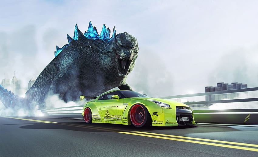 Nissan Dinozorlar GTR R35 Liberty Godzilla Sarı Ayarlama, gtr özgürlük çalışır HD duvar kağıdı