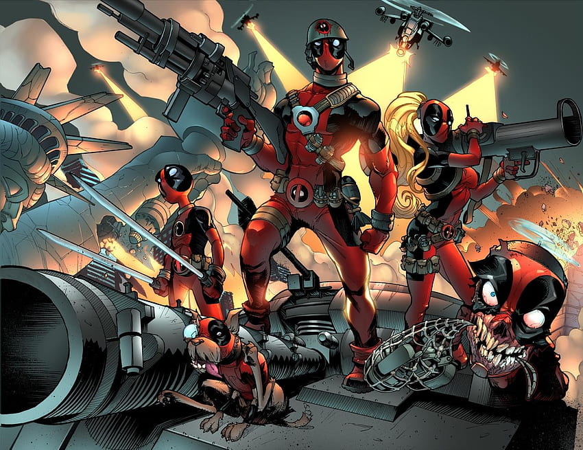 Страхотни отбори Deadpool Corps – RPG Nation, злият Deadpool HD тапет
