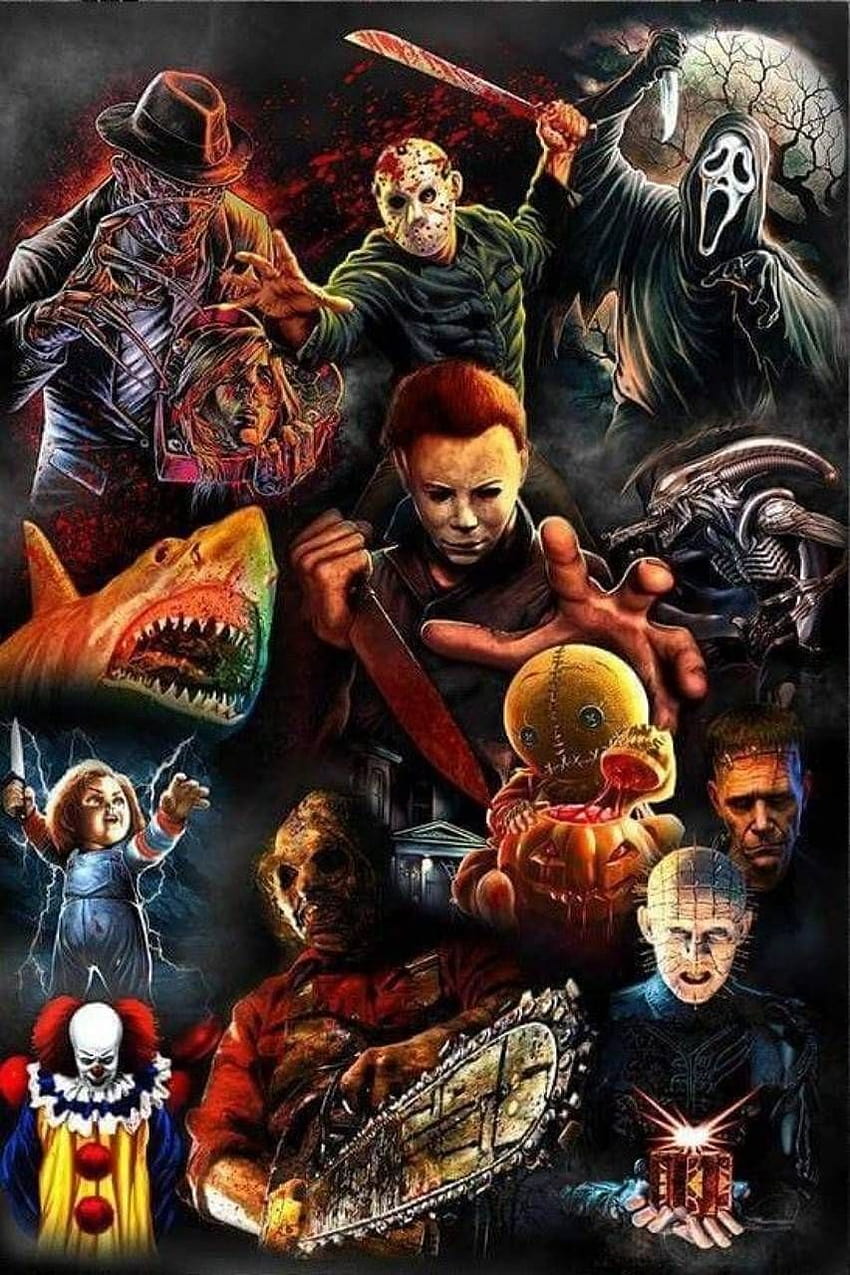 Clasicos de terror by MoroChucky, horror movie characters HD phone wallpaper