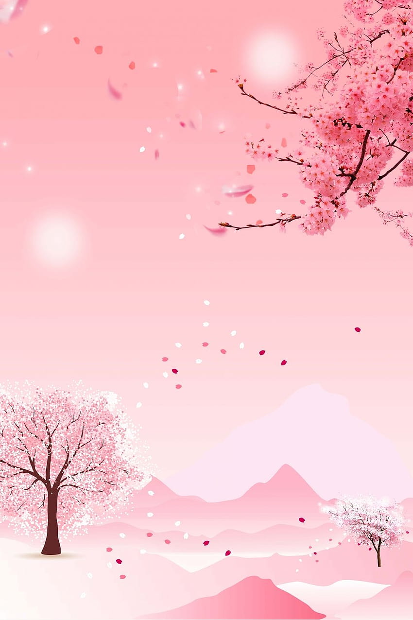 봄 벚꽃 배경 ...pinterest, cherry blossom spring anime HD 전화 배경 화면