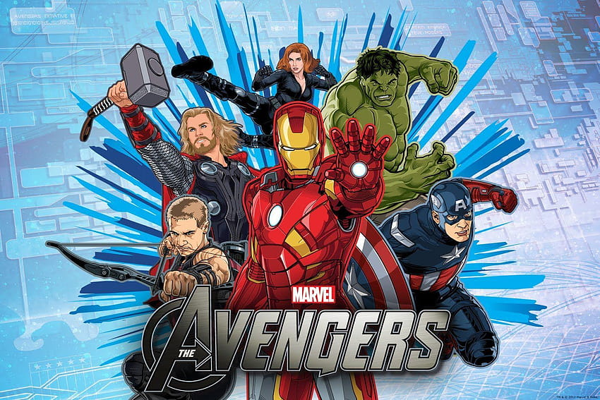Avengers Cartoon, vengeur de merveille rouge Fond d'écran HD