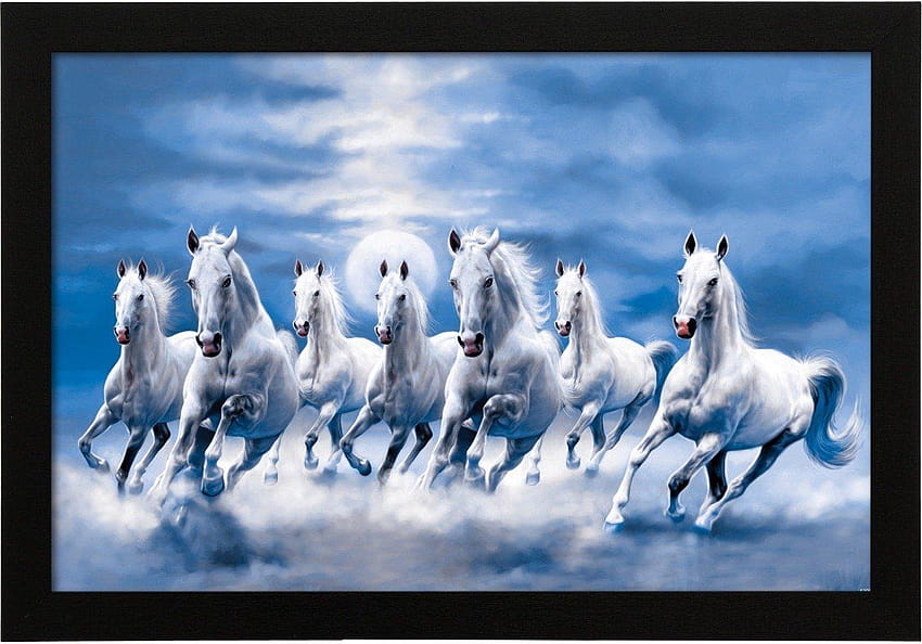Trustech Personalised 7 Running Horses in One Direction 3D, 7horse HD wallpaper