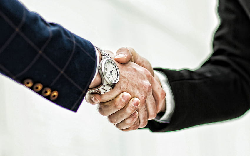 Business-Handshake, Geschäftsleute, die Hände schütteln HD-Hintergrundbild
