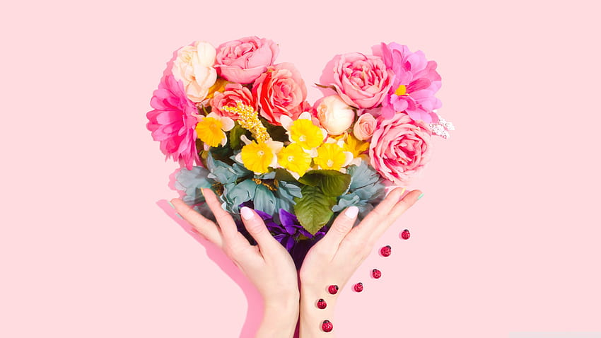Heart Flowers Bouquet Ultra Backgrounds for U TV : Multi Display, Dual Monitor : Tablet : Smartphone, flower bunch HD wallpaper