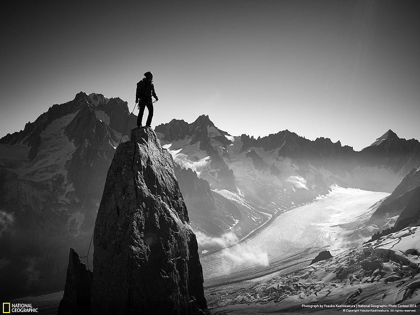 Mountain Man, man on top of mountain HD wallpaper