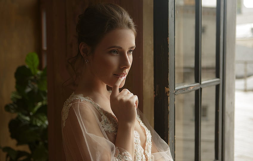 look, face, hand, portrait, window, Damp Zergut, Anastasia Mayer , section девушки HD wallpaper