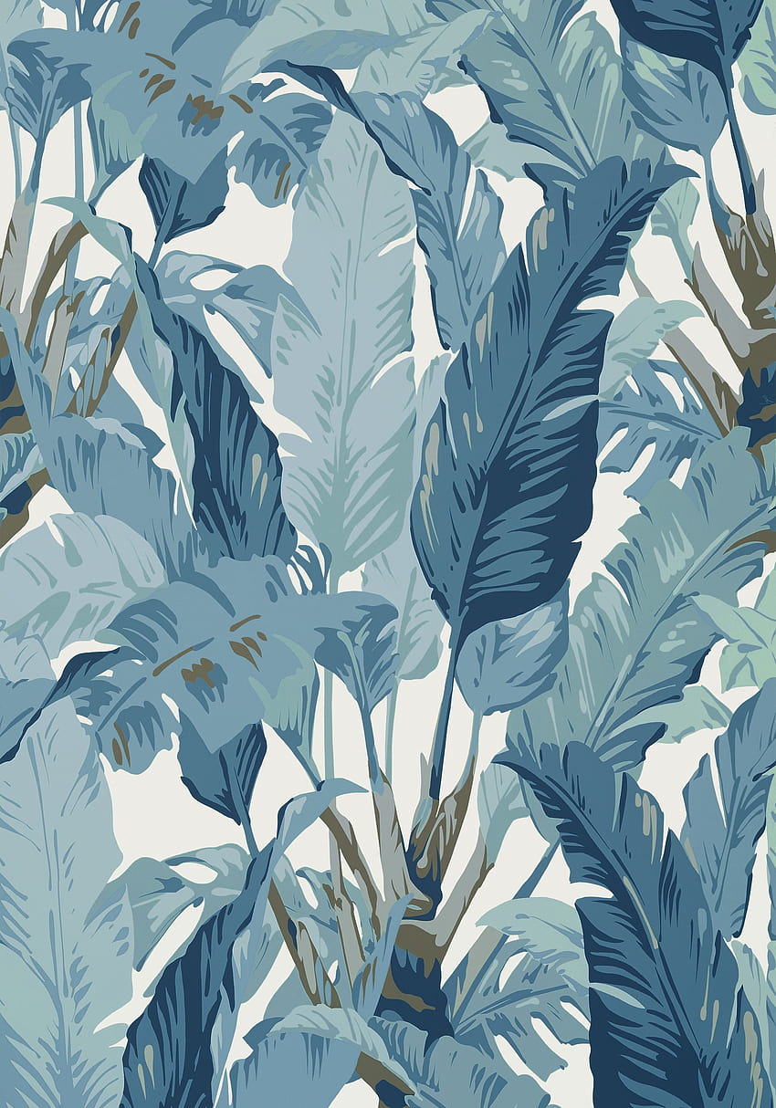 Blue Tropical Leaf, blue leaves HD phone wallpaper