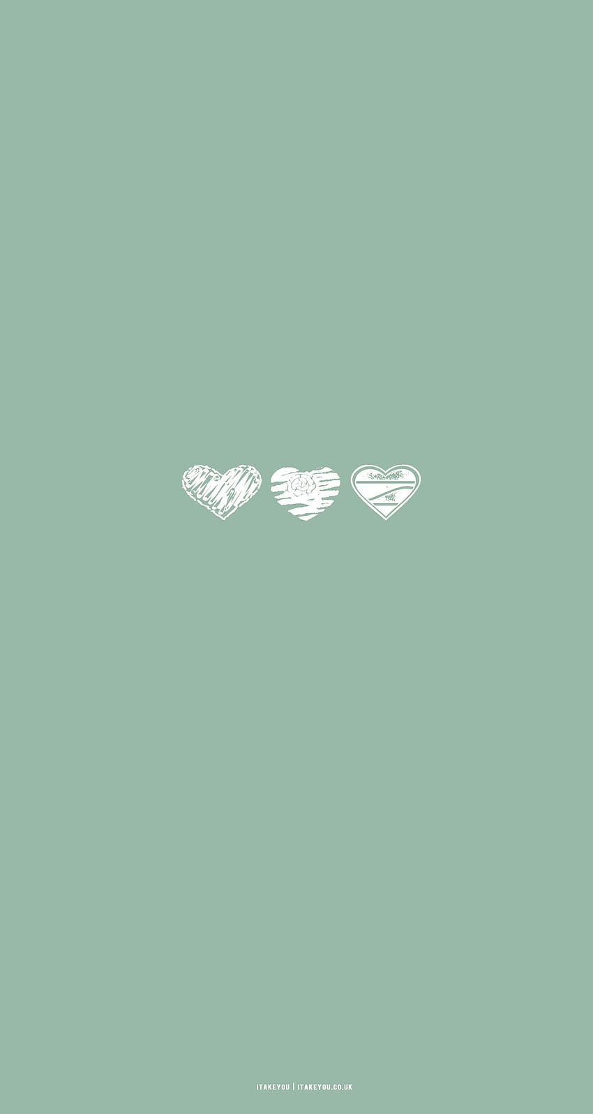 15 Sage Green Minimalist für Telefon: Different Hearts I Take You, grüne minimalistische Ästhetik HD-Handy-Hintergrundbild